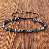 Natural Larvikite Heishi Beads Adjustable Braided Bracelets for Men Women BX7041-13-1