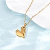 304 Stainless Steel Heart Pendant Cable Chain Necklaces for Men Women NJEW-K308-02C-G-3