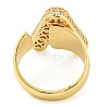 Brass Micro Pave Clear Cubic Zirconia Letter Open Cuff Ring for Women RJEW-M173-01G-A-3