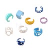 Alloy & Plastic Pearl Cuff Open Rings Set for Girls WG6D6E4-01-5