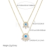 304 Stainless Steel Acrylic Blue Evil Eye Pendant Double Layer Necklaces for Women WG0980E-01-5