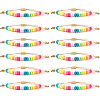 12Pcs Polymer Clay Beads Braided Bead Bracelets for Women NL7584-3-2