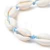 Natural Shell & Synthetic Turquoise Braided Bead Bracelet for Women BJEW-JB09245-01-2