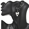 Bowknot ABS Plastic Imitation Pearl Dangle Earrings EJEW-JE06774-4