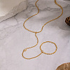 304 Stainless Steel Pave Clear Cubic Zirconia Flat Round Toe Ring Anklets for Women KZ1139-2
