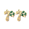 304 Stainless Steel Enamel & Rhinestone Pendants STAS-B130-01G-7-1