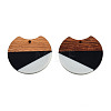 Tri-color Resin & Walnut Wood Pendants X-RESI-S358-77A-2