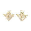 Brass Micro Pave Clear Cubic Zirconia Charms X-ZIRC-L076-051G-1