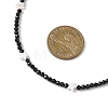 Natural Freshwater Shell Star and Faceted Round Natural Black Spinel Beaded Necklaces for Women NJEW-JN05667-3