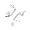 Natural Pearl Ear Studs EJEW-P286-52P-2