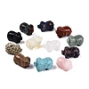 Natural & Synthetic Mixed Gemstone Pig Figurines Set G-Q615-06-2