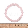 Natural Rose Quartz Bead Stretch Bracelets X-BJEW-K212-B-045-5
