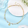 Brass Pave Clear Cubic Zirconia Sun Pendant Glass Beades Necklaces NJEW-JN06538-1