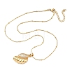 304 Stainless Steel Micro Pave Clear Cubic Zirconia Pendant Necklaces for Women NJEW-Z103-01G-03-4