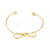 Bowknot 304 Stainless Steel Open Cuff Bangles for Women BJEW-Z064-04G-2