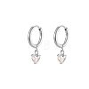 Stainless Steel Crystal Rhinestone Heart Dangle Earrings HH7854-2-1