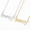 304 Stainless Steel Pendant Necklaces NJEW-K091-22-1