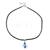 Angel Shape Alloy with Glass Pendant Necklaces NJEW-JN04560-03-4