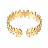 304 Stainless Steel Fish Bone Wrap Open Cuff Ring RJEW-T023-64G-2