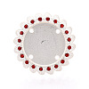 Adjustable Alloy & Iron & Rhinestone Bezel Cup Ring Base with Rotatable Tray MAK-T012-15S-2