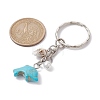 Synthetic Turquoise & Shell Pendant Keychain KEYC-JKC00653-3