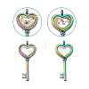 2Pcs 2 Style Alloy Magnetic Locket Pendants PALLOY-TA0002-32M-13