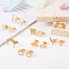 16 Pairs 16 Style Crocodiles & Dog & Swan & Hedgehog & Dinosaur & Bird 304 Stainless Steel Stud Earrings EJEW-CF0001-02G-6