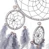 Iron Woven Web/Net with Feather Pendant Decorations AJEW-B017-03-5