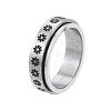 Non-Tarnish 201 Stainless Steel Flower Rotating Ring RJEW-N043-26-1