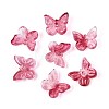Transparent Spray Painted Glass Charms GLAA-T016-22F-1