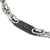 Two Tone 304 Stainless Steel Oval Link Chain Bracelet BJEW-B078-23BP-2