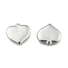 Tarnish Resistant 304 Stainless Steel Mirror Polished Finish Stamping Blank Tag Heart Pendants X-STAS-R063-02-1