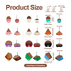 DIY 12 Pairs 12 Style Two Tone Resin & Walnut Wood Stud Earring Findings DIY-CW0001-35-3