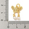 Butterfly Rack Plating Brass Micro Pave Cubic Zirconia Pendants KK-P277-03MG-3