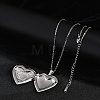 Anti-Tarnish 304 Stainless Steel Heart Locket Pendant Cable Chain Necklaces for Women LS-NJEW-M050-04F-P-2