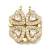 Saint Patrick's Day Brass Micro Pave Clear Cubic Zirconia Deployable Pendants KK-A293-27C-G-1