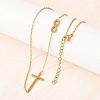 Religion 304 Stainless Steel Infinity Cross Link Chain Necklaces NJEW-H093-06G-3