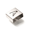 Letter Style 304 Stainless Steel Square Slide Charms STAS-L132-13A-2