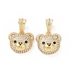 Brass Micro Pave Cubic Zirconia Pendants ZIRC-F136-01G-01-2