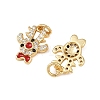 Christmas Brass Micro Pave Cubic Zirconia Enamel Charms KK-L255-19G-03-2