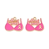 Breast Cancer Awareness Ribbon Zinc Alloy Enamel Pendants ENAM-I079-02G-06-1