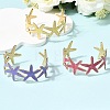 304 Stainless Steel Enamel Cuff Bangles for Women BJEW-D408-34G-4