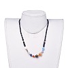 Natural & Synthetic Gemstone Beaded Necklaces NJEW-JN02454-01-4