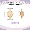 40Pcs 304 Stainless Steel Cabochon Connector Settings STAS-CN0001-80-2