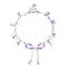 Alloy Leaf & Flower & Bowknot Pendant Necklace NJEW-FZ00007-1