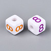 Opaque Acrylic European Large Hole Beads SACR-N020-01A-09-3
