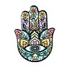 Hamsa Hand/Hand of Miriam with Evil Eye Pattern Porcelain Cup Mats DJEW-H008-01D-1