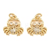 Brass Micro Pave Clear Cubic Zirconia Charms KK-Q085-04G-G-1