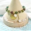 Natural Indian Agate Round Beads Stretch Bracelets BJEW-JB14145-02-2