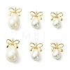 6Pcs 3 Styles Polished Shell Pearl Pendants PALLOY-JF05401-1